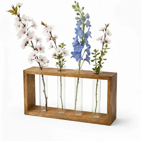 Mango_Wood_Minimalist_Glass_Tube_Flower_Vase