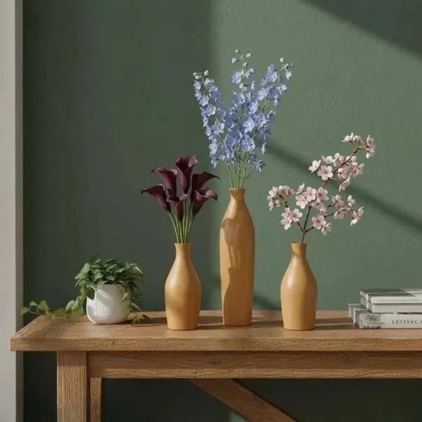 Wooden_Finish_Decorative_Vase_Set_With_Dried_Floral_Stems