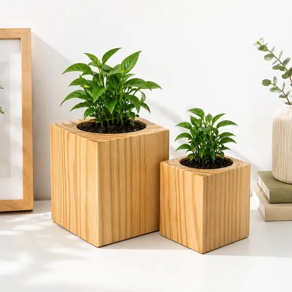 Wood_Finish_Square_Planter_Pots