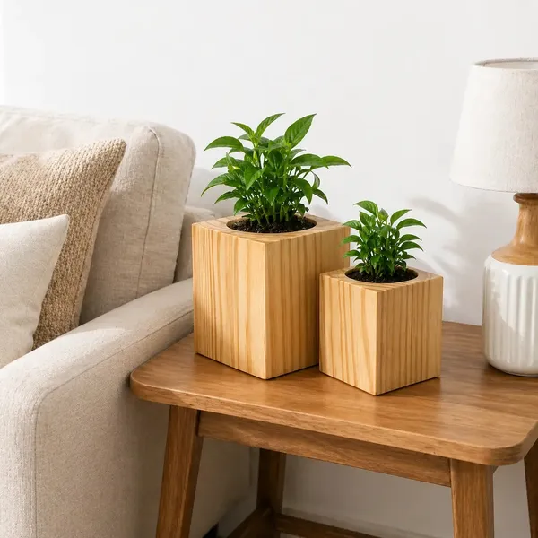 Wood_Finish_Square_Planter_Pots