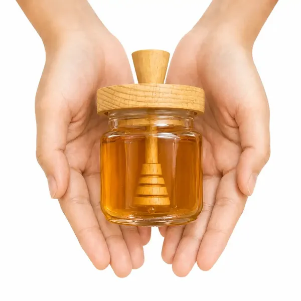 Glass_Wooden_Lid_Honey_Jar