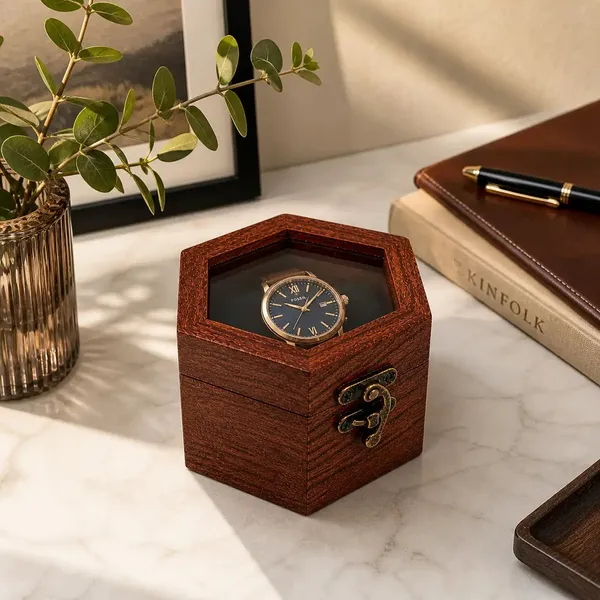 Brown_Rosewood_Glass_Top_Hexagonal_Watch_Box