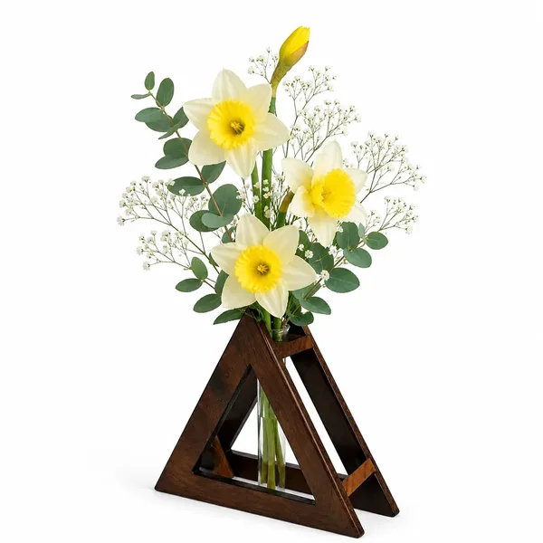 Wooden_Geometric_Triangular_Tabletop_Flower_Vase