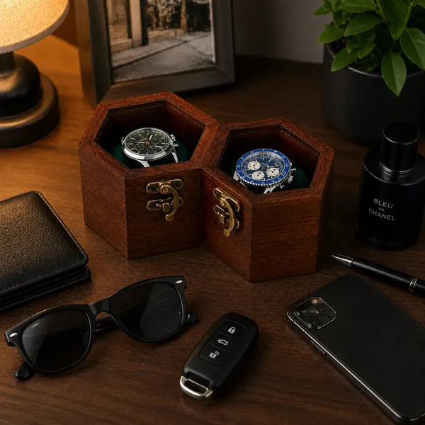 Wooden_Hexagonal_Watch_Storage_Box_Set