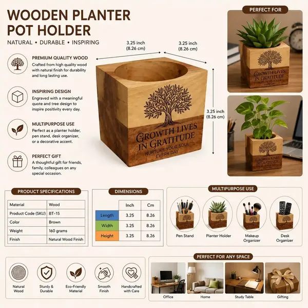 Brown_Wooden_Engraved_Square_Planter_Pot