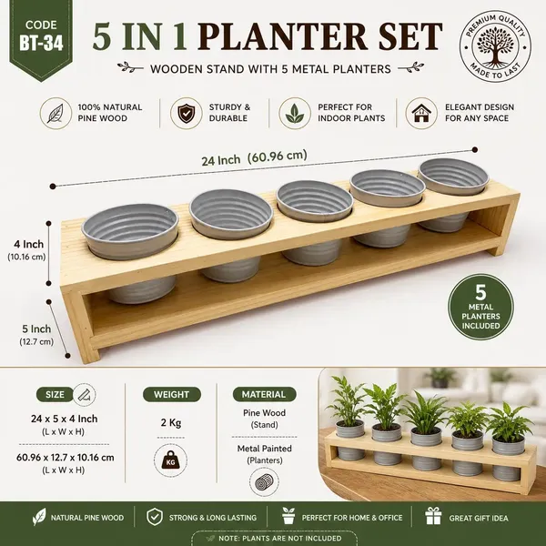 Pine_Wood_Indoor_5_Piece_Planter_Set