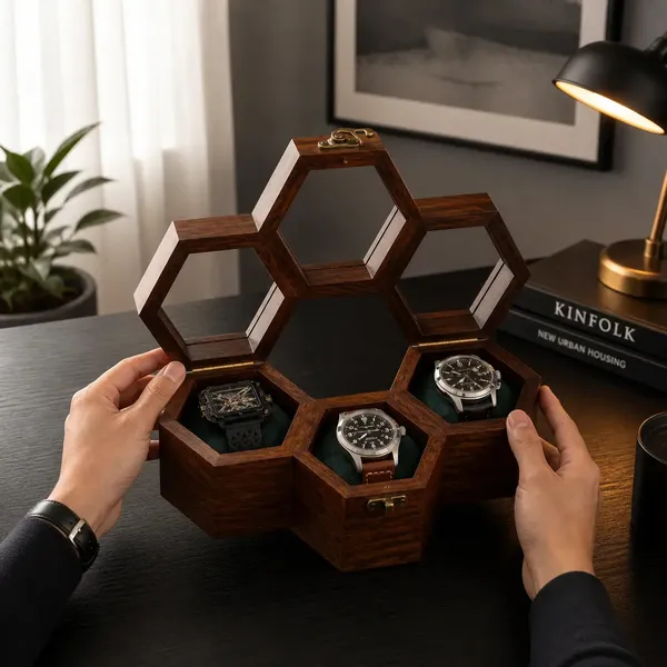 Wooden_Hexagonal_Watch_Storage_Box_Set