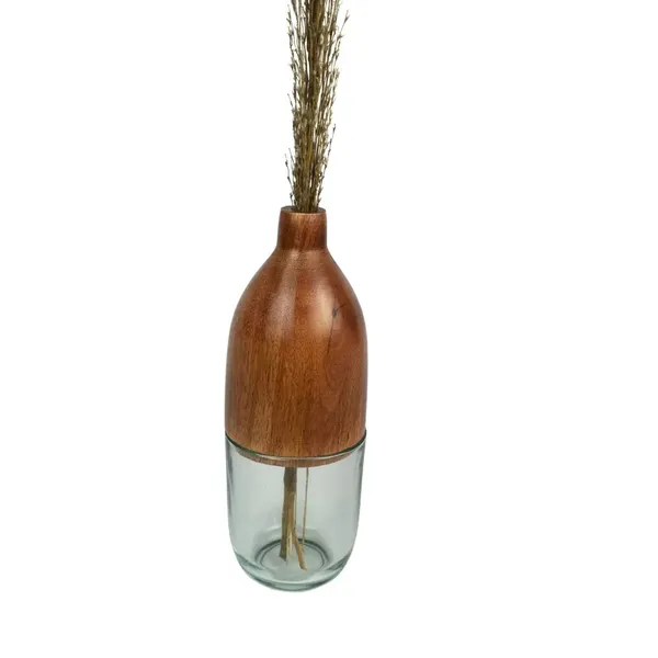 Sheesham_Wood_Rustic_Glass_Flower_Vase