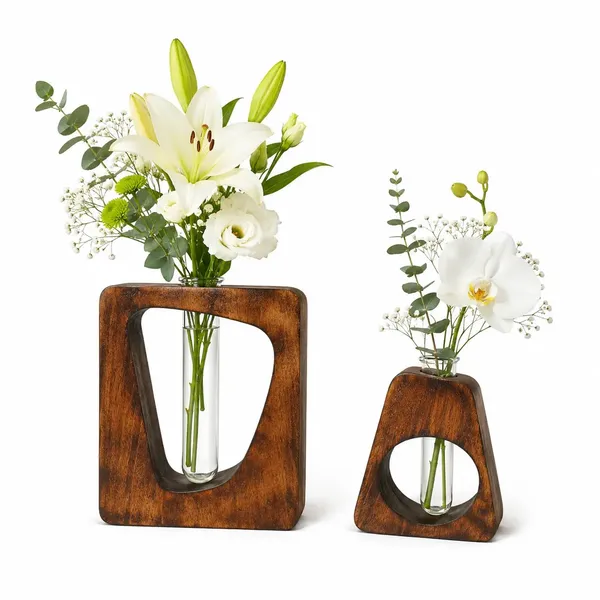 Wooden_Modern_Set_Of_2_Flower_Vases