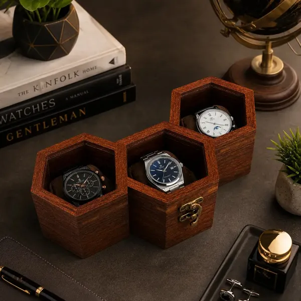 Wooden_Hexagonal_Watch_Storage_Box_Set