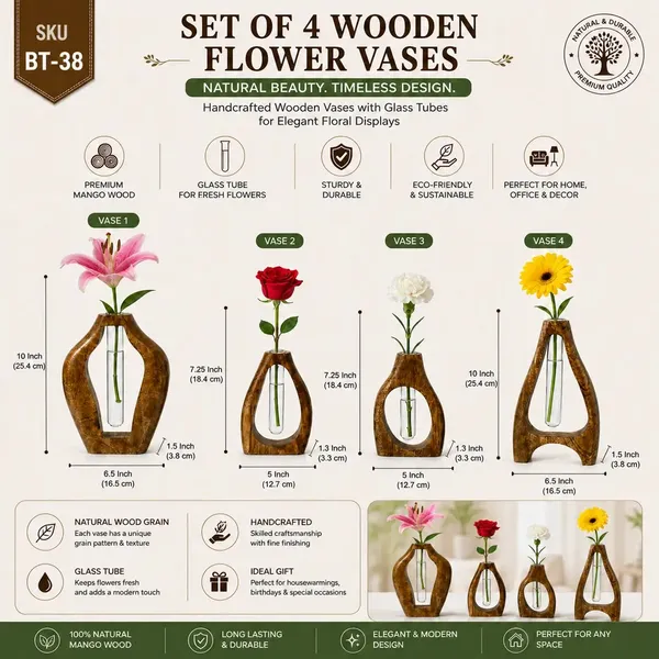 Wooden_Modern_Set_Of_4_Flower_Vases