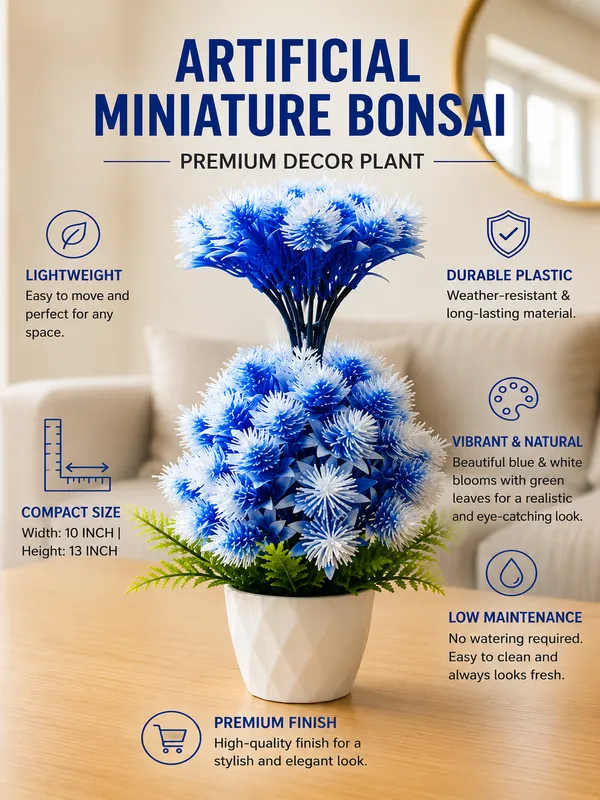 Plastic_Decor_Blue_White_Floral_Potted_Artificial_Plant