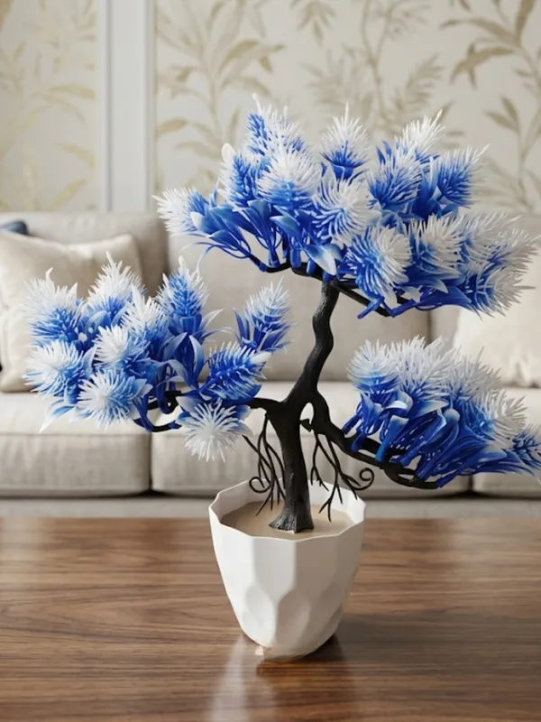 Plastic_Decor_Blue_White_Floral_Bonsai_Artificial_Plant_With_Pot_Pack_Of_2