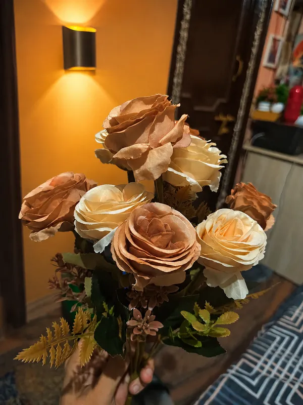 Plastic_Rustic_Cream_Brown_Rose_Artificial_Plant_Pack_Of_2