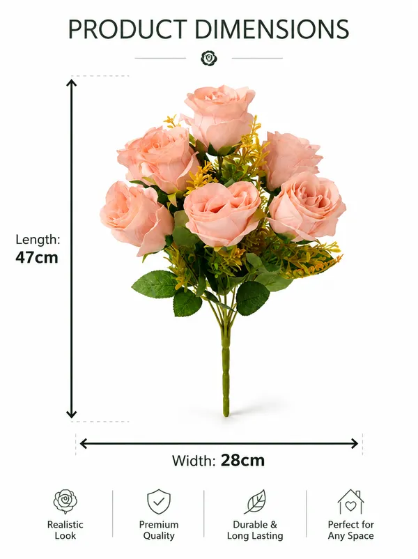 Plastic_Decor_Peach_Rose_Artificial_Flower_Bouquet