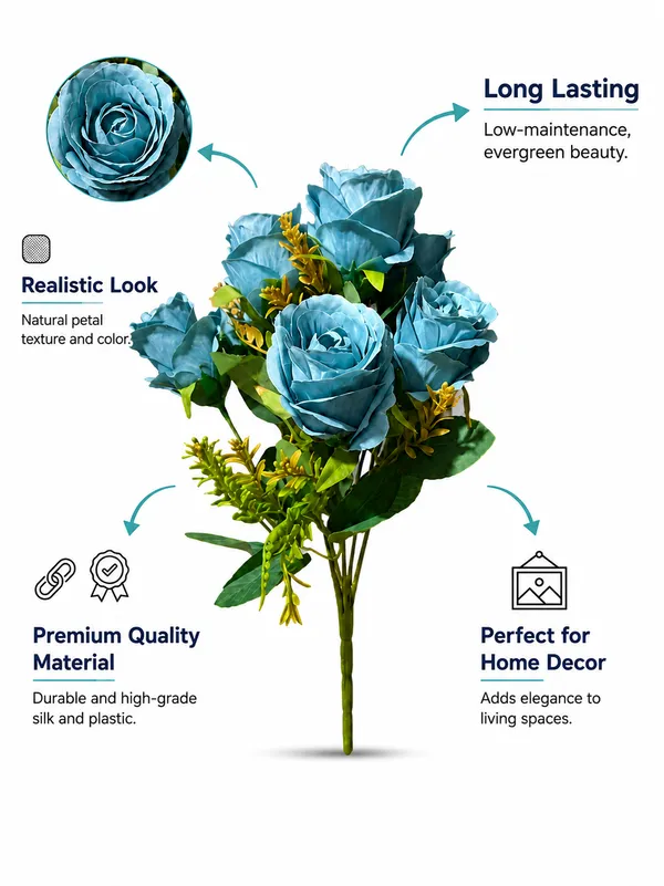 Plastic_Decor_Blue_Rose_Artificial_Flower_Bouquet