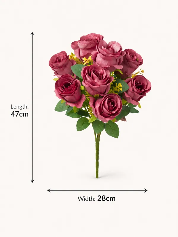 Plastic_Decor_Pink_Rose_Artificial_Flower_Bouquet
