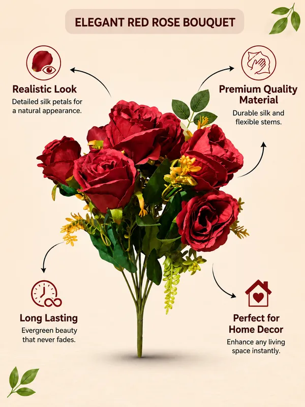 Plastic_Decor_Red_Rose_Floral_Artificial_Bouquet