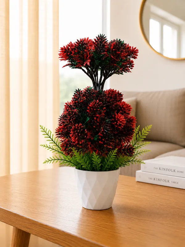 Plastic_Decor_Red_Green_Topiary_Potted_Artificial_Plant
