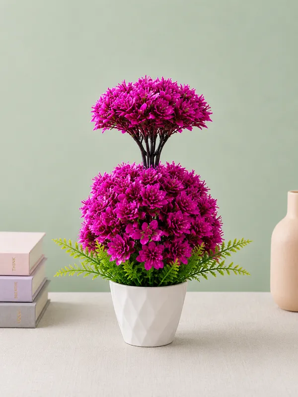 Plastic_Decor_Purple_Green_Floral_Bonsai_Artificial_Plant