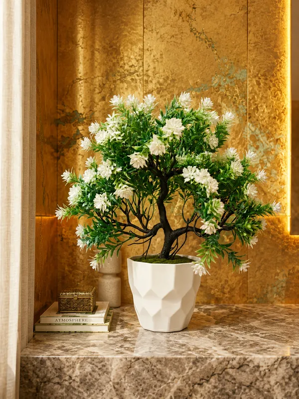 Plastic_Decor_White_Green_Foliage_Artificial_Plant_With_Pot_Pack_Of_2