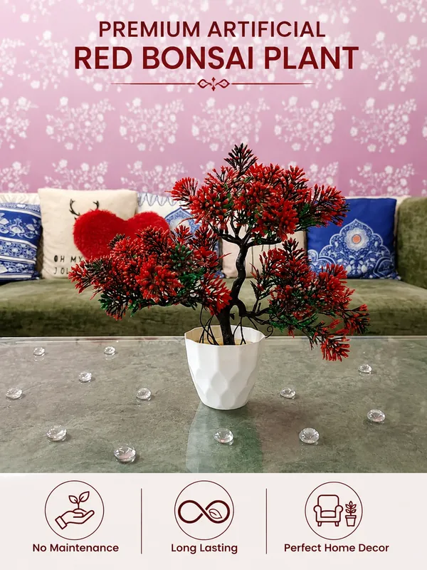 Plastic_Decor_Red_Green_Bonsai_Artificial_Plant_With_Pot_Pack_Of_2