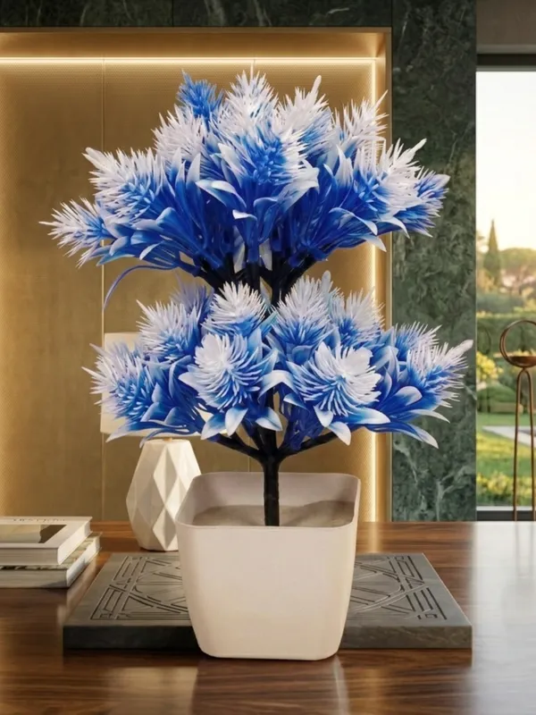 Plastic_Decor_Blue_White_Floral_Arrangement_Artificial_Plant_With_Pot_Pack_Of_2