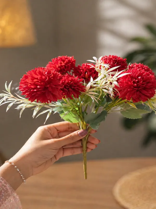 Plastic_Decor_Red_Floral_Arrangement_Artificial_Plant_With__Pack_Of_2