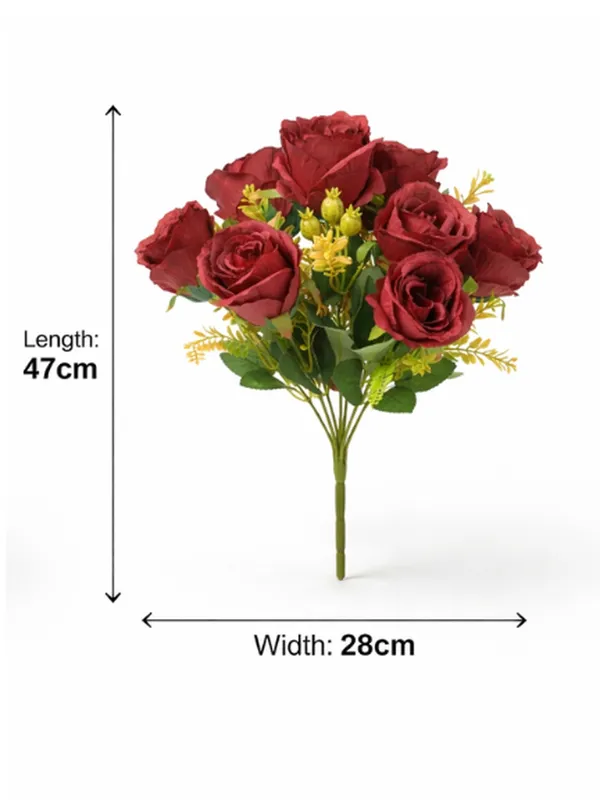Plastic_Decor_Red_Rose_Floral_Artificial_Bouquet
