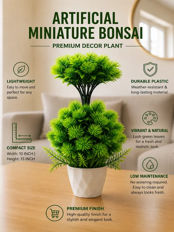 Plastic_Decor_Green_White_Topiary_Potted_Artificial_Plant