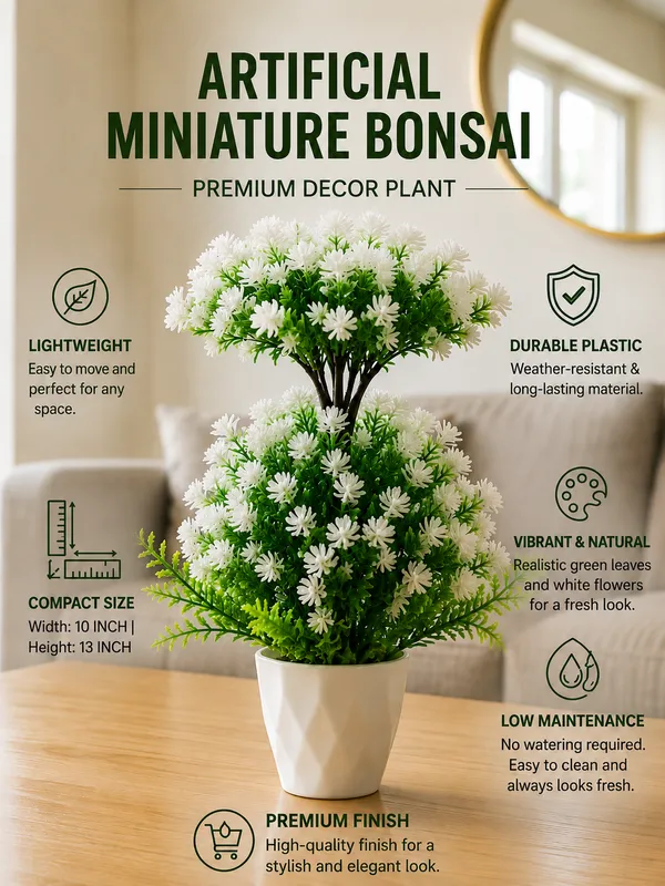 Plastic_Decor_White_Green_Floral_Potted_Artificial_Plant