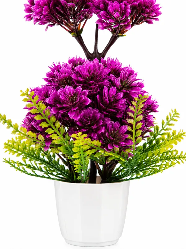 Plastic_Decor_Purple_Green_Floral_Bonsai_Artificial_Plant