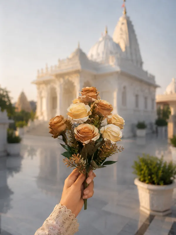 Plastic_Rustic_Cream_Brown_Rose_Artificial_Plant_Pack_Of_2