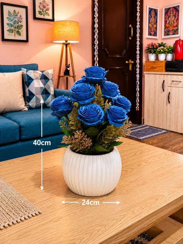 Plastic_Decor_Blue_Rose_Bouquet_Artificial_Plant_Pack_Of_2