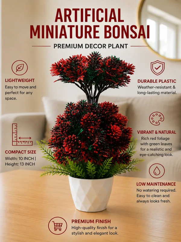 Plastic_Decor_Red_Green_Topiary_Potted_Artificial_Plant
