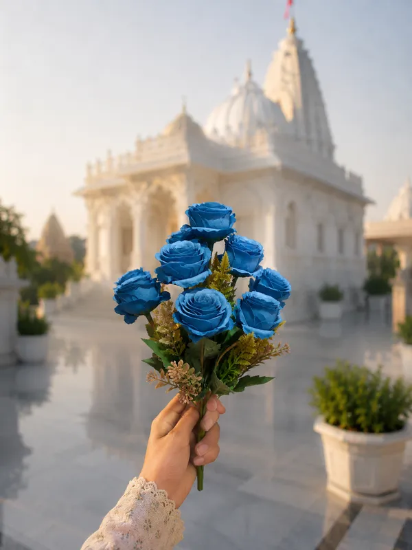 Plastic_Decor_Blue_Rose_Bouquet_Artificial_Plant_Pack_Of_2