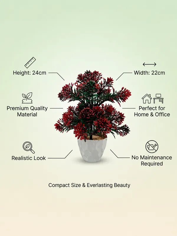 Plastic_Decor_Red_Green_Foliage_Artificial_Plant_With_Pot_Pack_Of_2