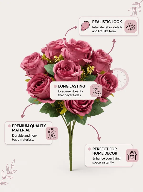 Plastic_Decor_Pink_Rose_Artificial_Flower_Bouquet