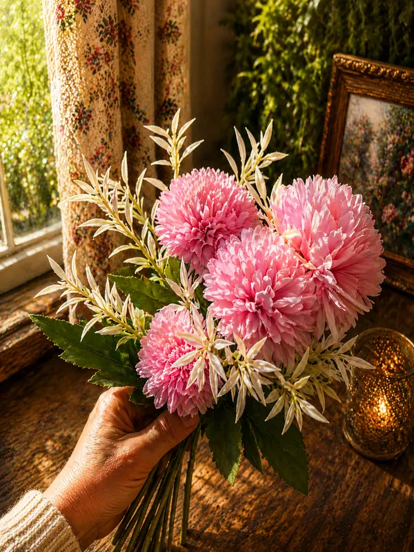 Plastic_Decor_Pink_Floral_Arrangement_Artificial_Plant_With_Pack_Of_2