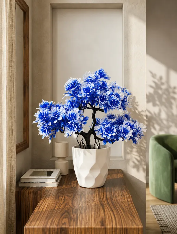 Plastic_Decor_Blue_White_Floral_Potted_Artificial_Plant_Pack_Of_2