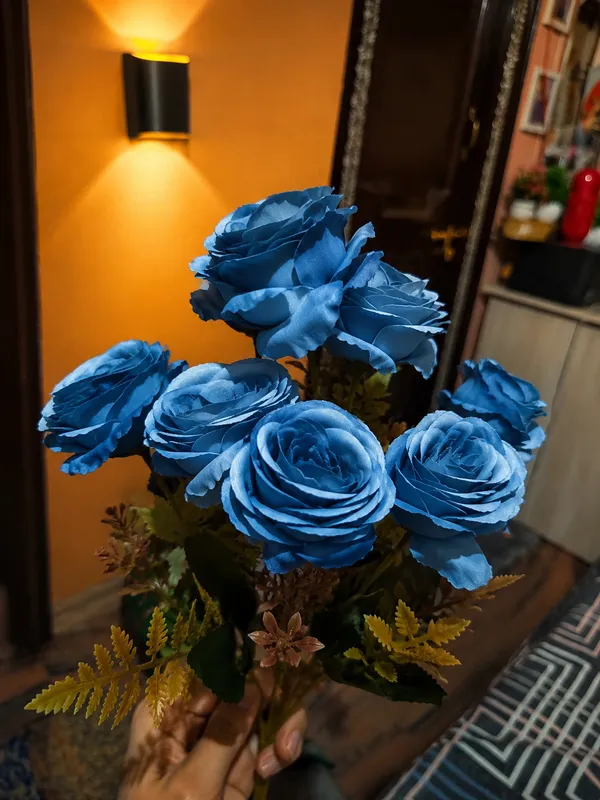 Plastic_Decor_Blue_Rose_Bouquet_Artificial_Plant_Pack_Of_2