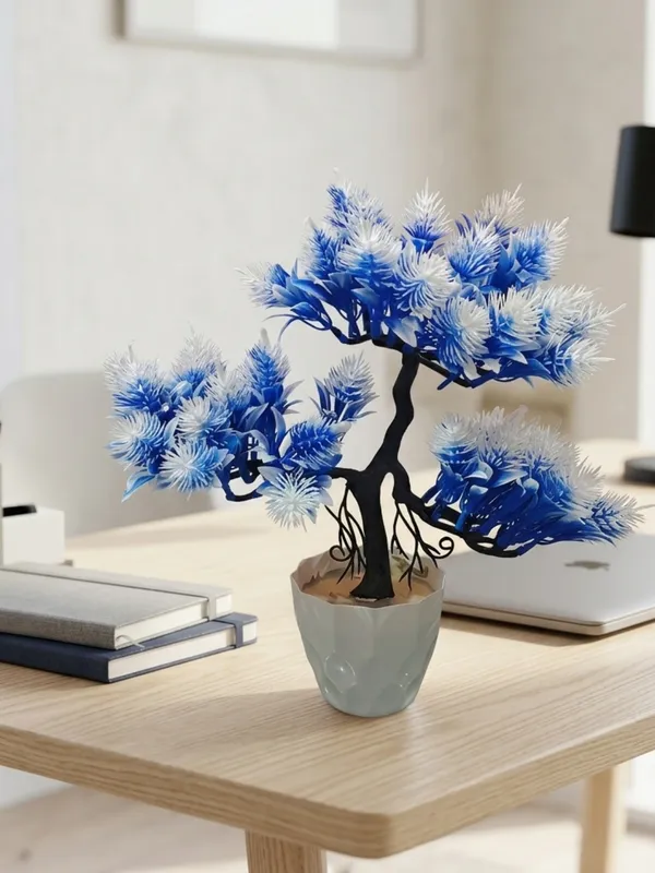 Plastic_Decor_Blue_White_Floral_Bonsai_Artificial_Plant_With_Pot_Pack_Of_2