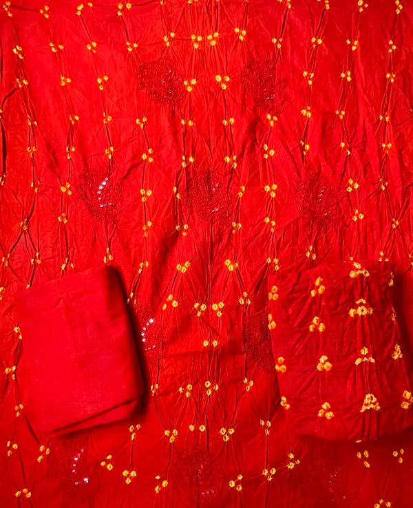 Orange_Bandhej_Suit_Set_-_Yellow_Dot_Bandhani,_Peacock_Buta_Motif,_Anchor_&_Mirror_Work,_Yellow_Dupatta