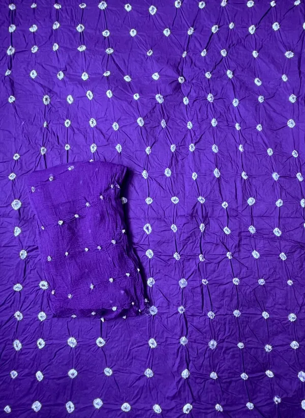 All_over_5_MTR_Chevron_Unstitched_Bandhej_Cotton_Suit_Purple__Bandhani_Suit_Set_