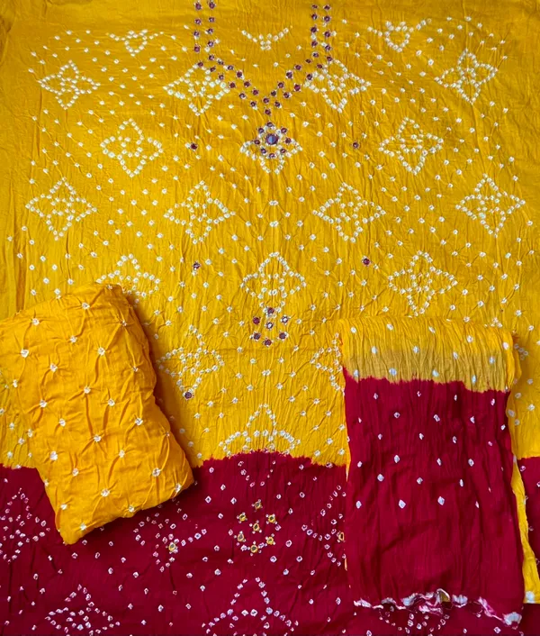 Red_&_Yellow_Half-Half_Bandhej_Set_-_Dot_Bandhani,_Mirror_&_Embroidery_Work,_Double_Color_Tassel_Dupatta