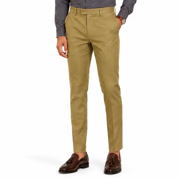 Khaki_Cotton_Blend_Formal_Pants