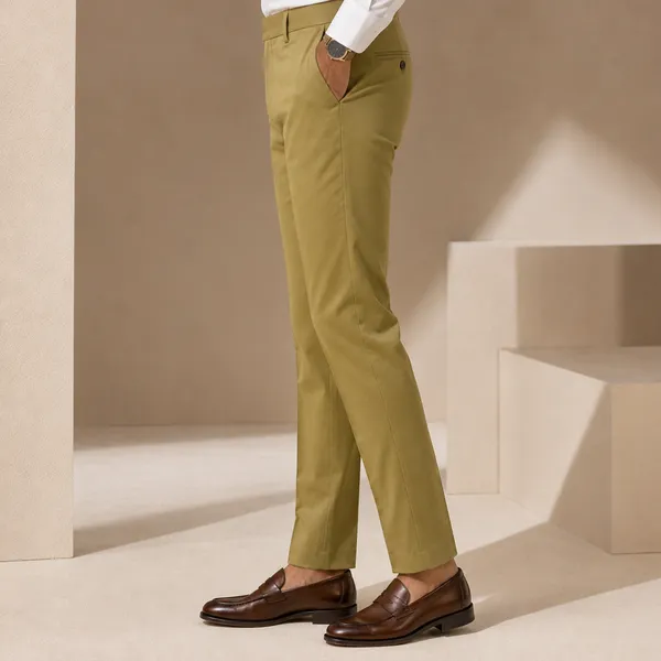 Khaki_Cotton_Blend_Formal_Pants