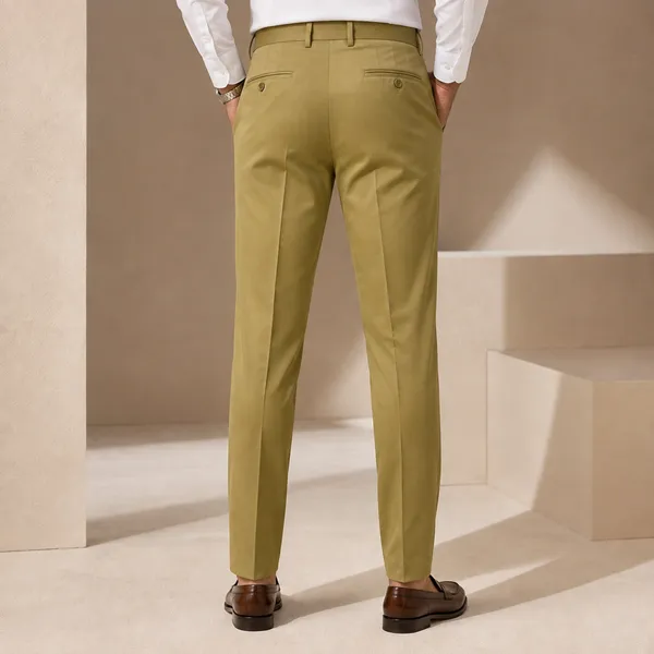 Khaki_Cotton_Blend_Formal_Pants