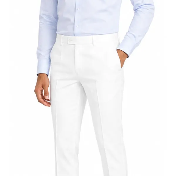 White_Fancy_Lycra_Formal_Pants