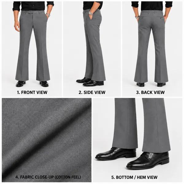 Grey_Lycra_Press_Coat_Bootcut_Pants